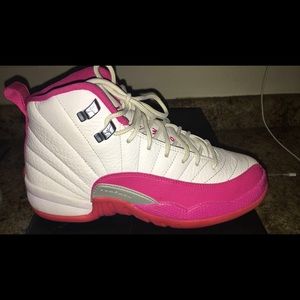 Kids Hot Pink & White Jordan’s.